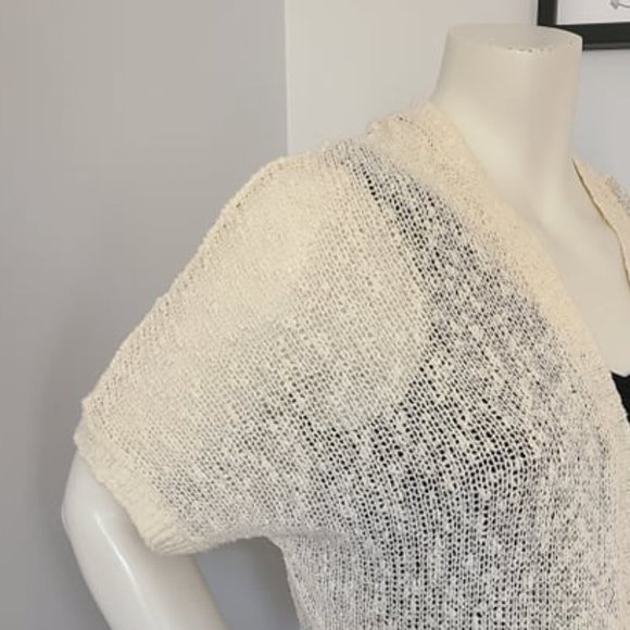 Anthropologie Sun & Shadow - Short Sleeve Weave Cardigan - Picture 4 of 8